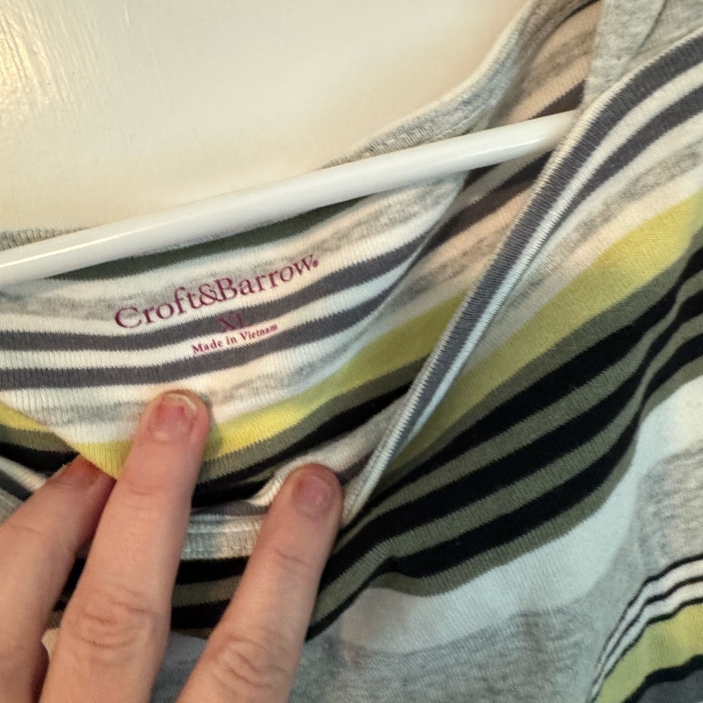 Women’s Cute Boat Neck Strped Short Sleeve Top. Like New. - Picture 5 of 5